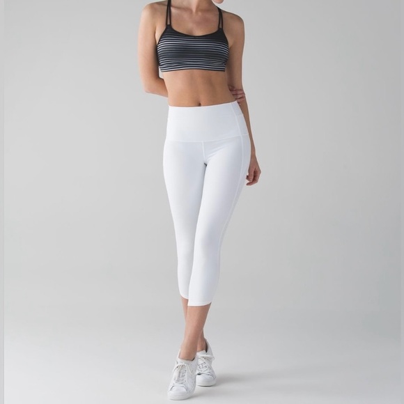 Lululemon white double-layer 3/4 leggings - Picture 1 of 12